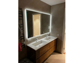 Выполненная работа: зеркало для ванной комнаты с LED подсветкой и увеличением